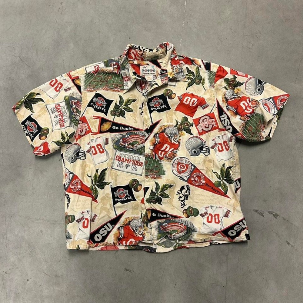 Vintage‎ Ohio State Hawaiian Button Up